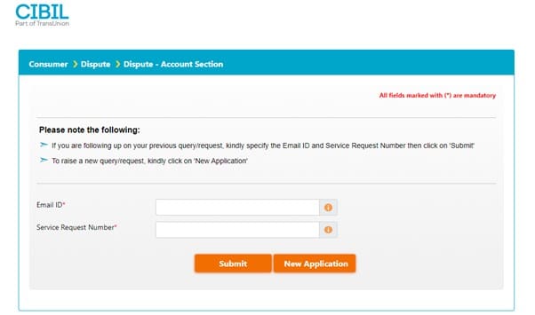 Dispute in account section Dispute in account section