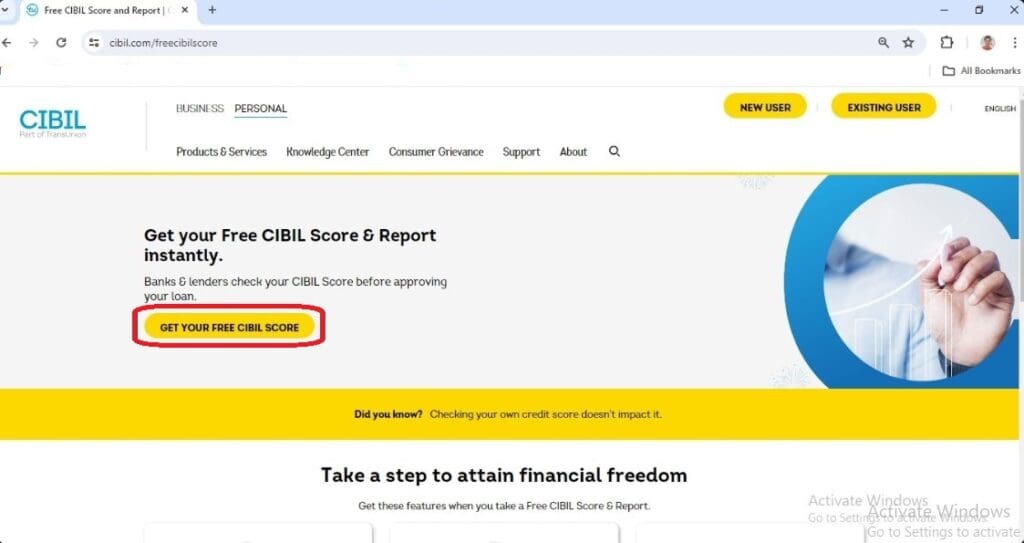 GET YOUR FREE CIBIL SCORE GET YOUR FREE CIBIL SCORE
