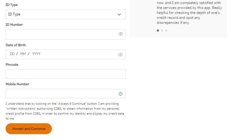 Transunion CIBIL Enroll page two Transunion CIBIL Enroll page two