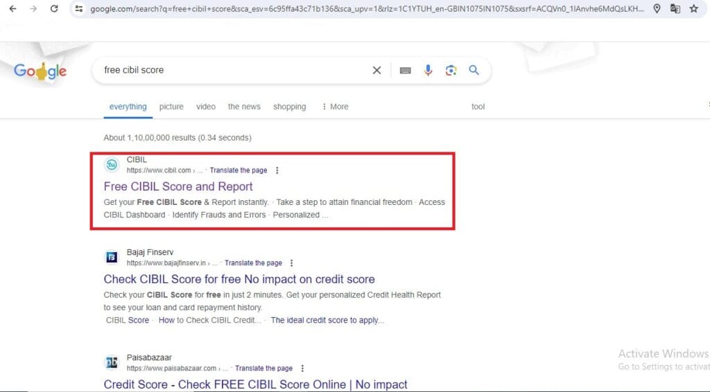 Transunion CIBIL Link to check free CIBIL Report Transunion CIBIL Link to check free CIBIL Report