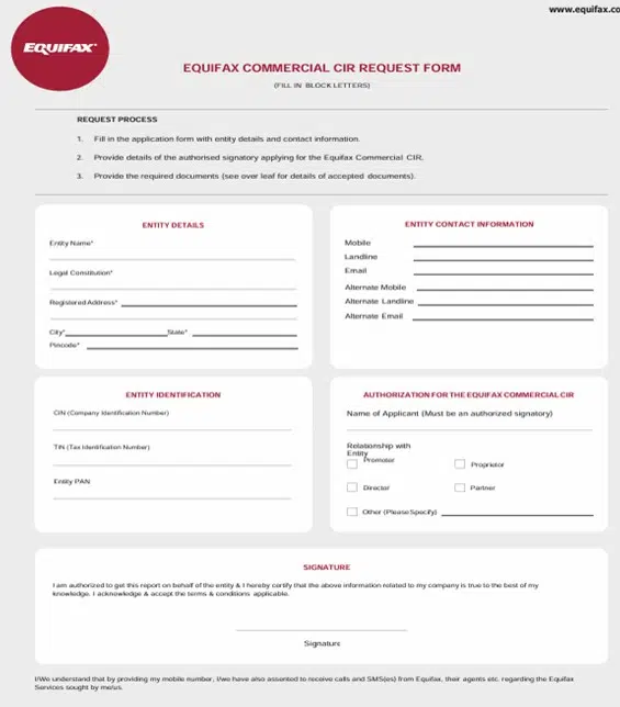 equifax commercial credit report equifax commercial cir request form